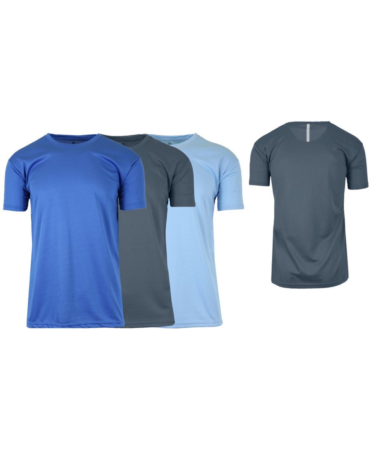 Galaxy By Harvic Mens Short Sleeve Moisture-Wicking Quick Dry Performance Tee, Pack of 3 - Navy/Red Product Image