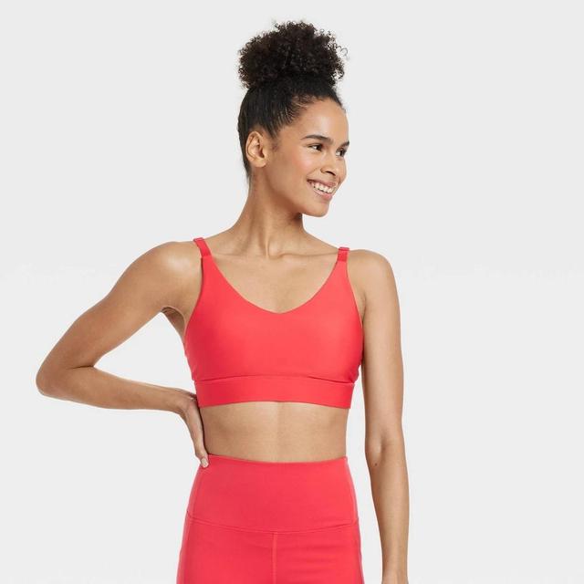 Womens Effortless Support Medium Support Sports Bra - All In Motion Red XS Product Image