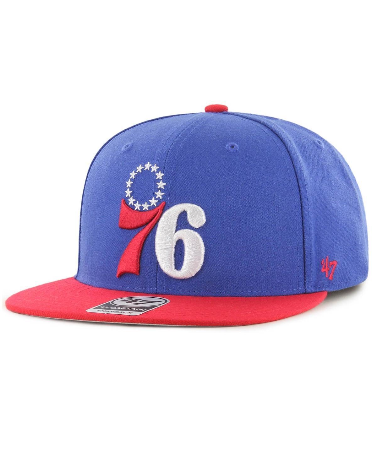 Mens 47 Royal/Red Philadelphia 76ers Two-Tone No Shot Captain Snapback Hat Product Image