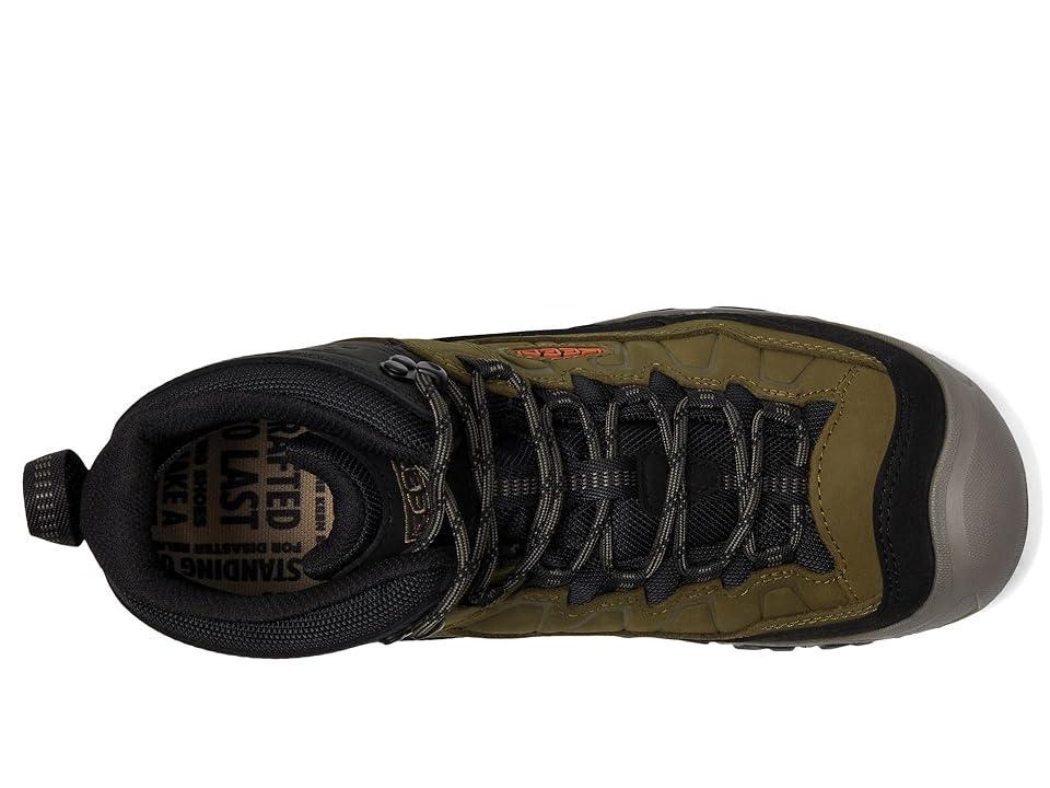 KEEN Targhee 4 Mid Height Durable Comfortable Waterproof (Dark /Gold Flame) Men's Climbing Shoes Product Image