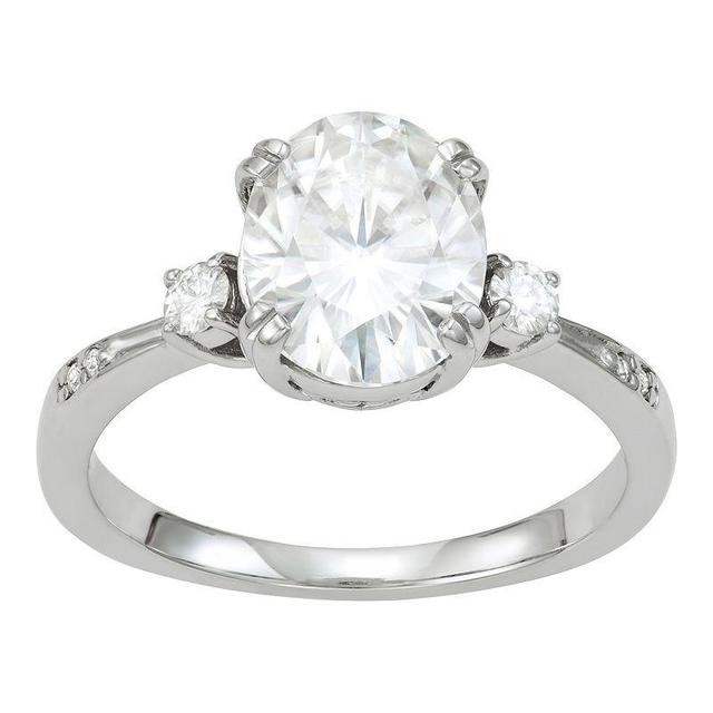 Charles & Colvard 3.14 Ct. T.w. Moissanite Oval Engagement Ring In 14K White Gold, 7 Product Image