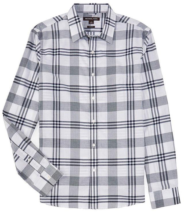 Michael Kors Brushed Plaid Long Sleeve Woven Shirt Product Image