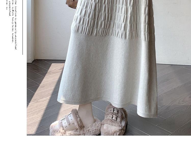 High Rise Knit Maxi A-Line Skirt Product Image