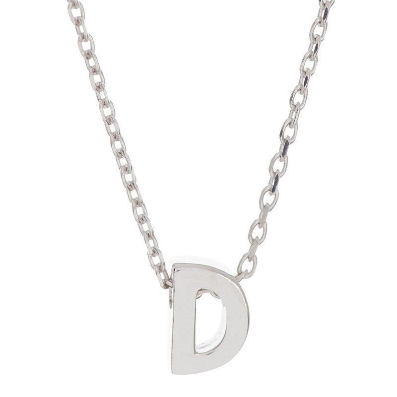 Adornia Rhodium-Plated Mini Initial A Pendant Necklace, 16 + 2 extender - P Product Image