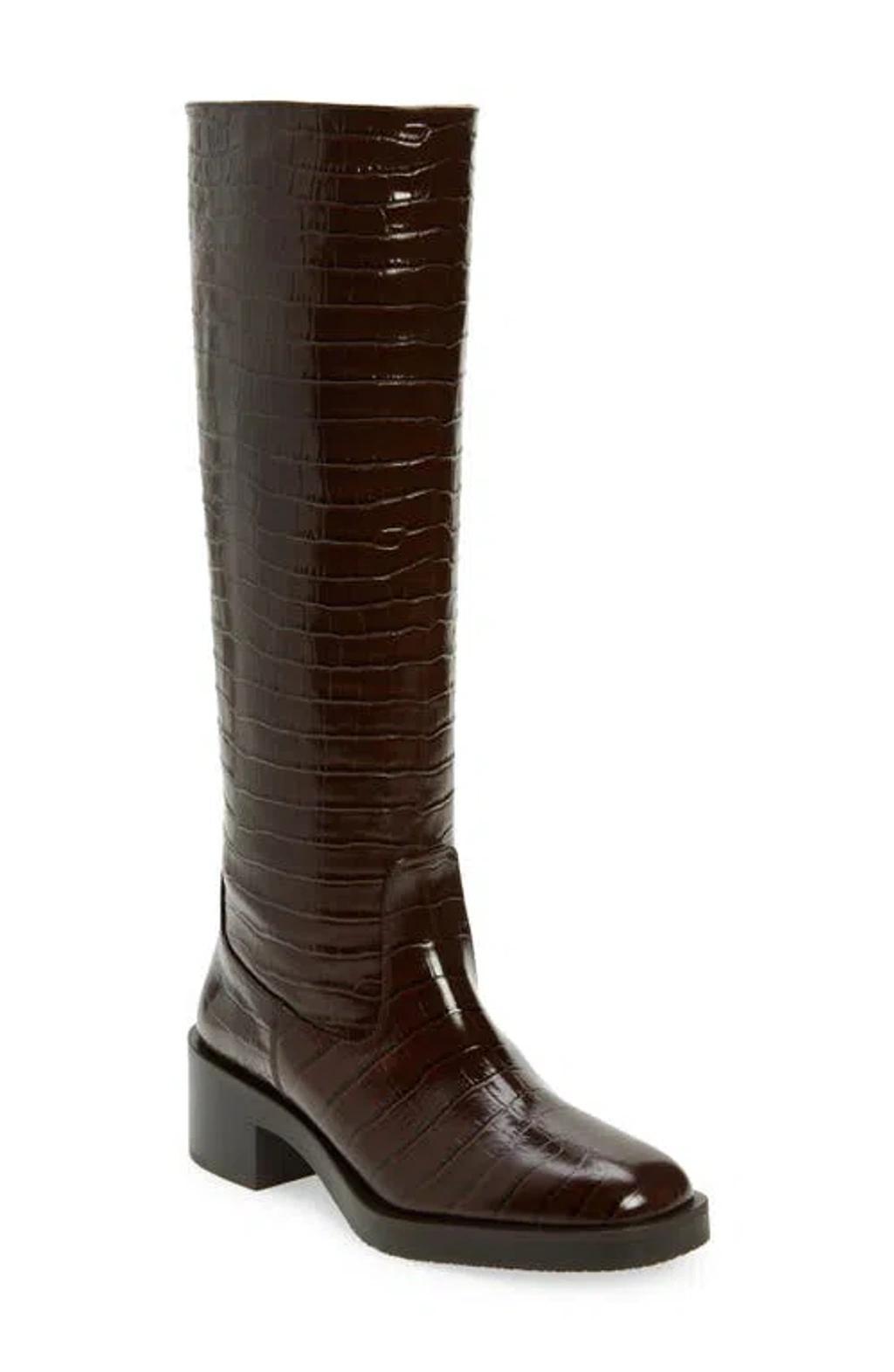 Celia Riding Boot Knee-high In Walnut Tonal Product Image