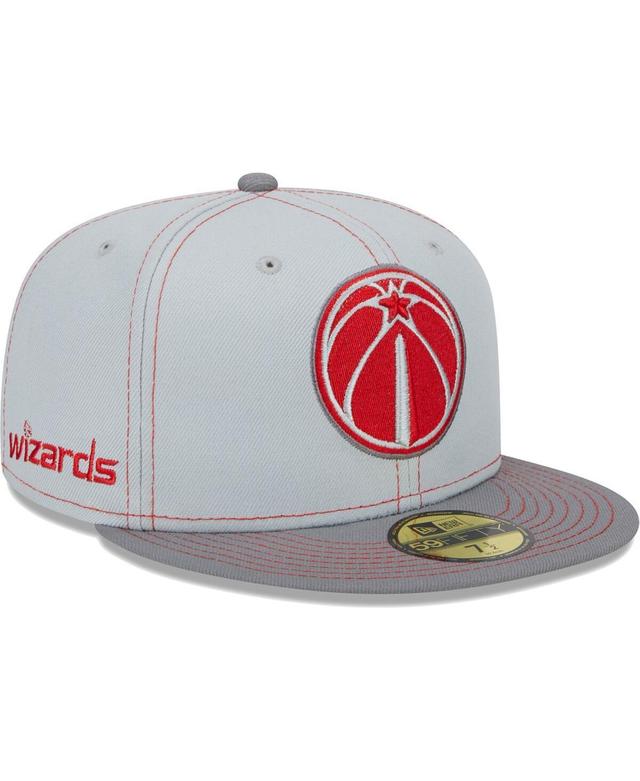 Mens New Era Gray Washington Wizards Color Pop 59FIFTY Fitted Hat Product Image