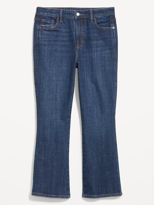 High-Waisted Vintage Crop Flare Jeans Product Image