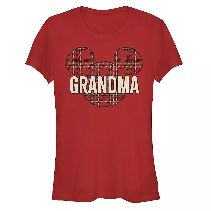 Disneys Mickey Mouse Womens Grandma Christmas Patch Graphic Tee Product Image