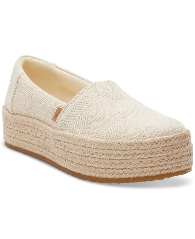 Toms Womens Valencia Canvas Platform Espadrilles Womens Shoes Product Image