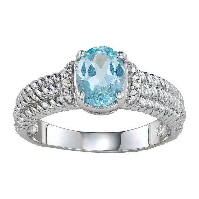 Jewelexcess Sterling Silver Sky Blue Topaz & Diamond Accent Ring, Womens Product Image