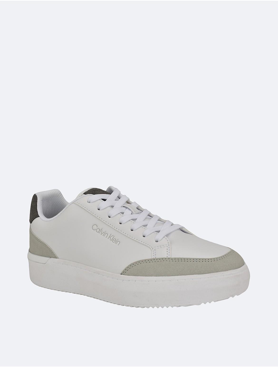 Calvin Klein Mens Blaven Low Top Sneaker - White - 8 Product Image