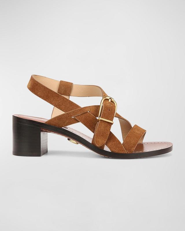 Etta Strappy Leather Buckle Sandals Product Image