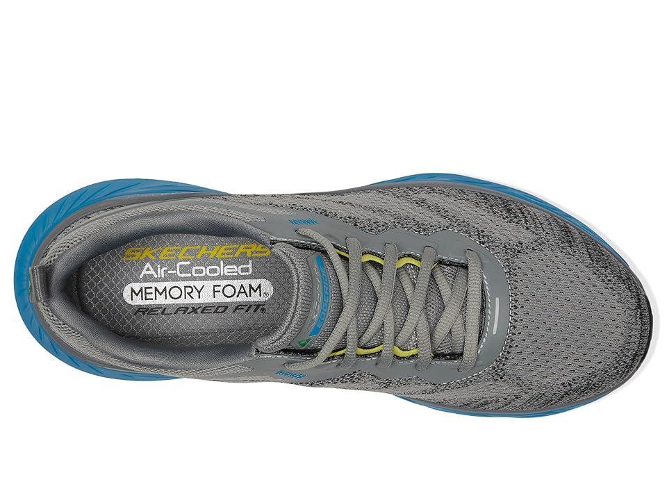 SKECHERS Edgeride Enzoh (Grey/Blue) Men's Shoes Product Image