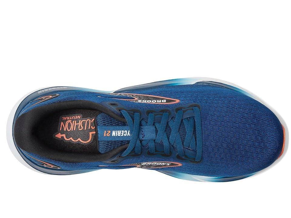 Brooks Glycerin 21 (Blue Opal/Black/Nasturtium) Men's Shoes Product Image