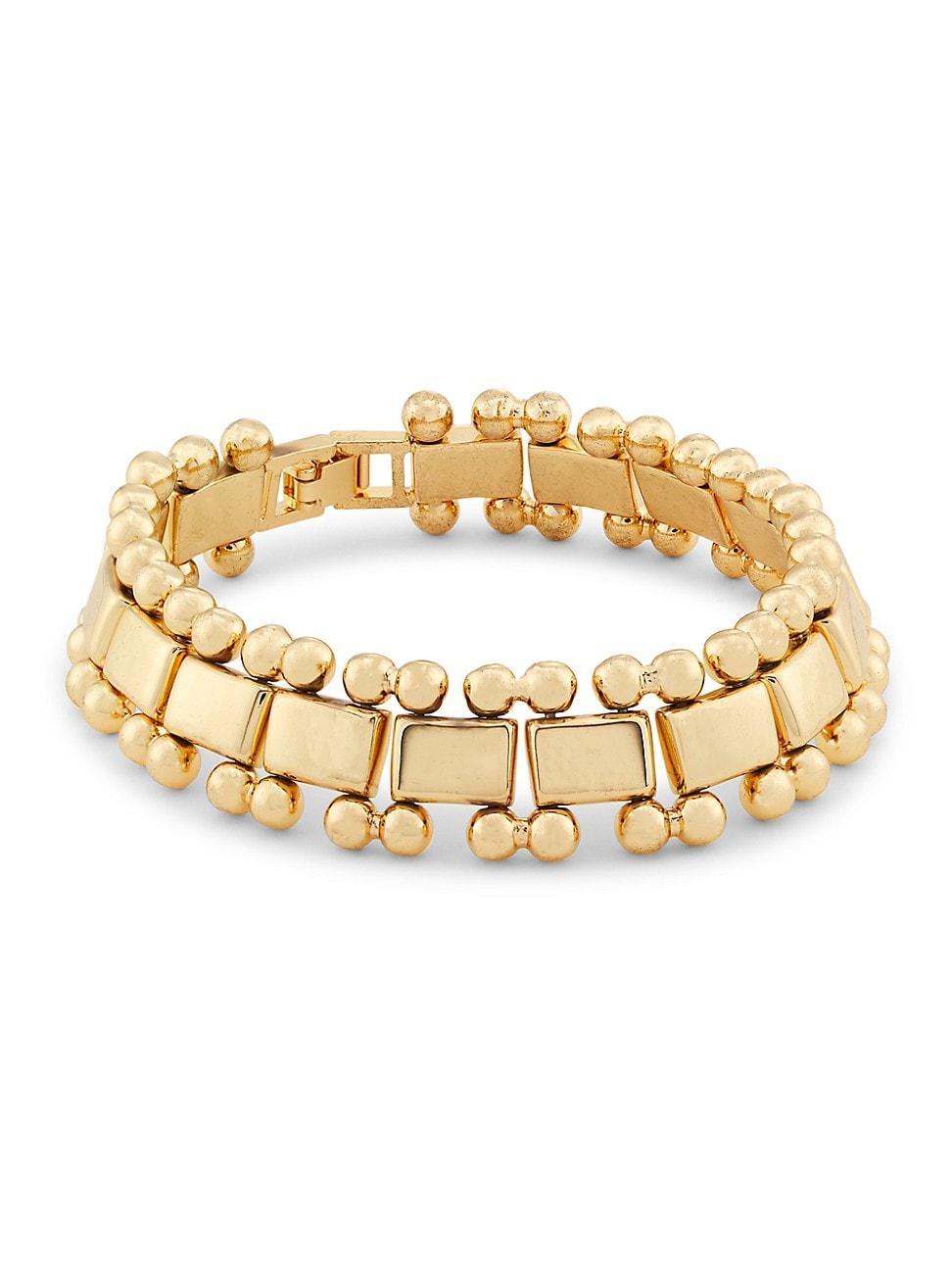 Womens 14K-Gold-Plated Geometric Beaded Bracelet Product Image