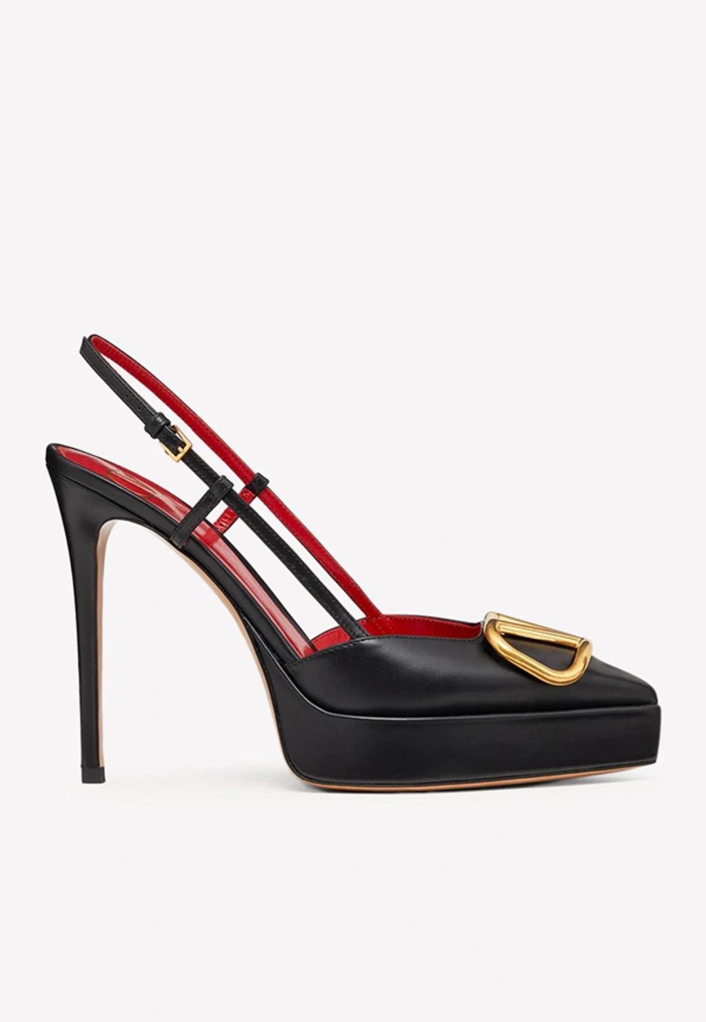 VALENTINO GARAVANI Vlogo Signature Slingback-pumps In Black Product Image