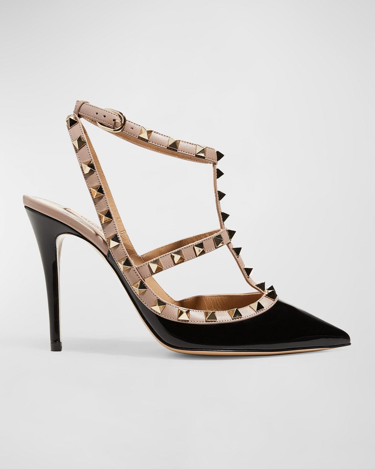 Rockstud 100mm Slingback High-heel Pumps In B89 Marine/poudre Product Image