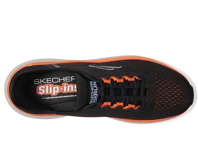 SKECHERS Skechers Hands Free Slip-ins Max Cushioning Suspension- Linear Focus (Grey/Blue) Men's Running Shoes Product Image