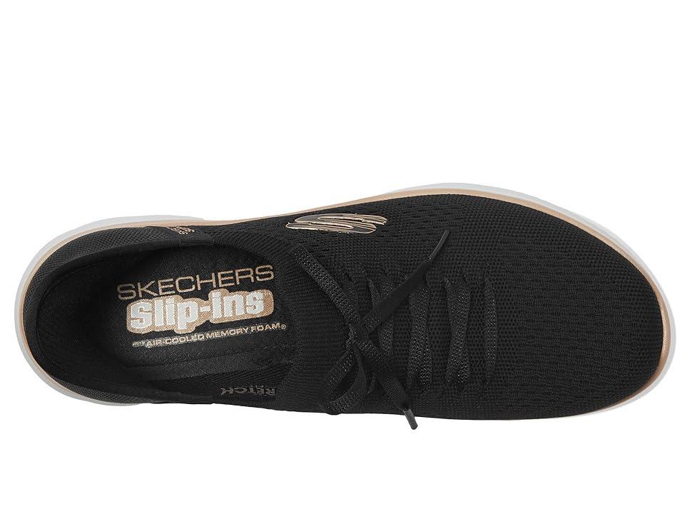 SKECHERS Summits Night Chic Hands Free Slip-Ins (Black/ Rose Gold) Women's Shoes Product Image