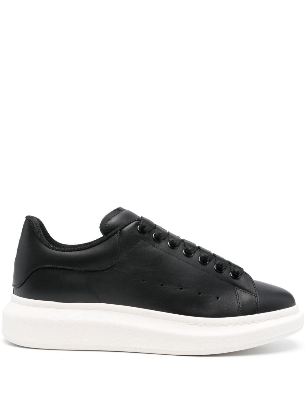 Oversized Leather Sneakers In Black Product Image