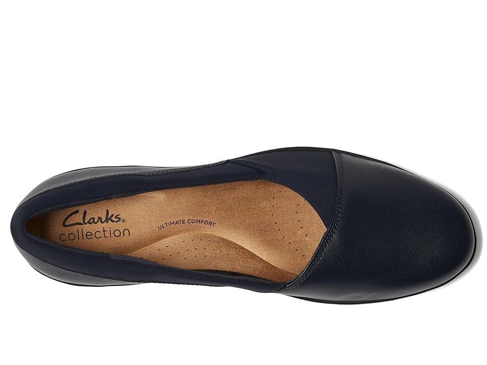 Clarks Suttyn Walk (Navy Leather) Women's Flat Shoes Product Image