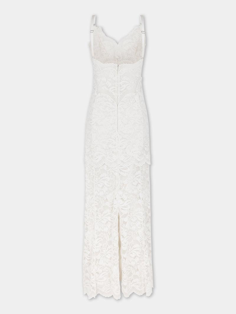 IVORY LONG DRESS IN LACE Product Image