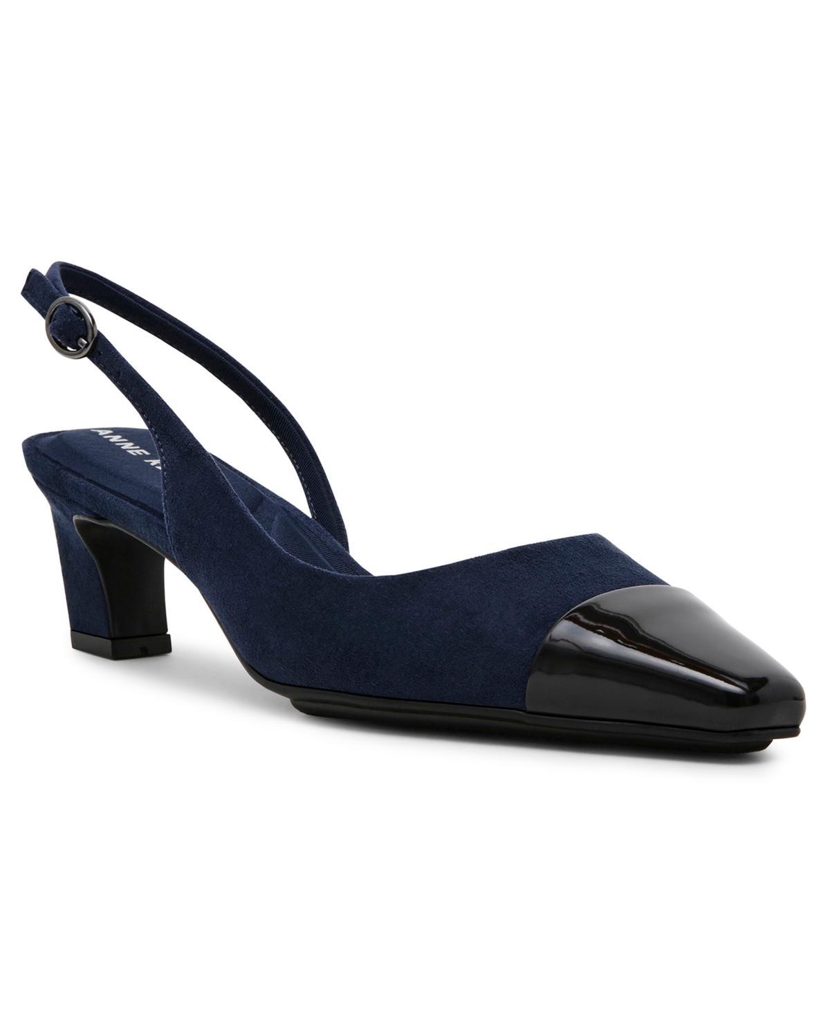 Anne Klein Womens Sama Navy Slingback Heels Product Image