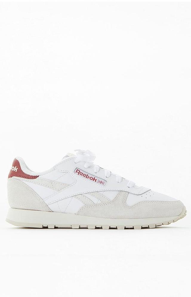 Reebok Women's Classic Leather FOMO Sneakers in White/Red - Product Image