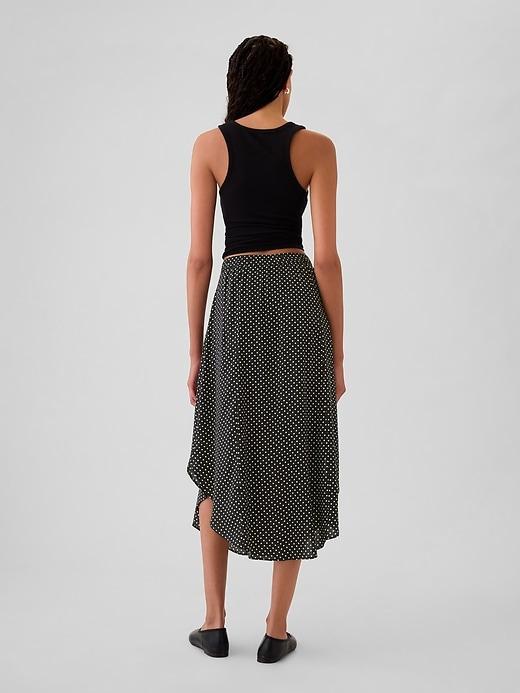 Crepe Handkerchief Hem Midi Skirt Product Image