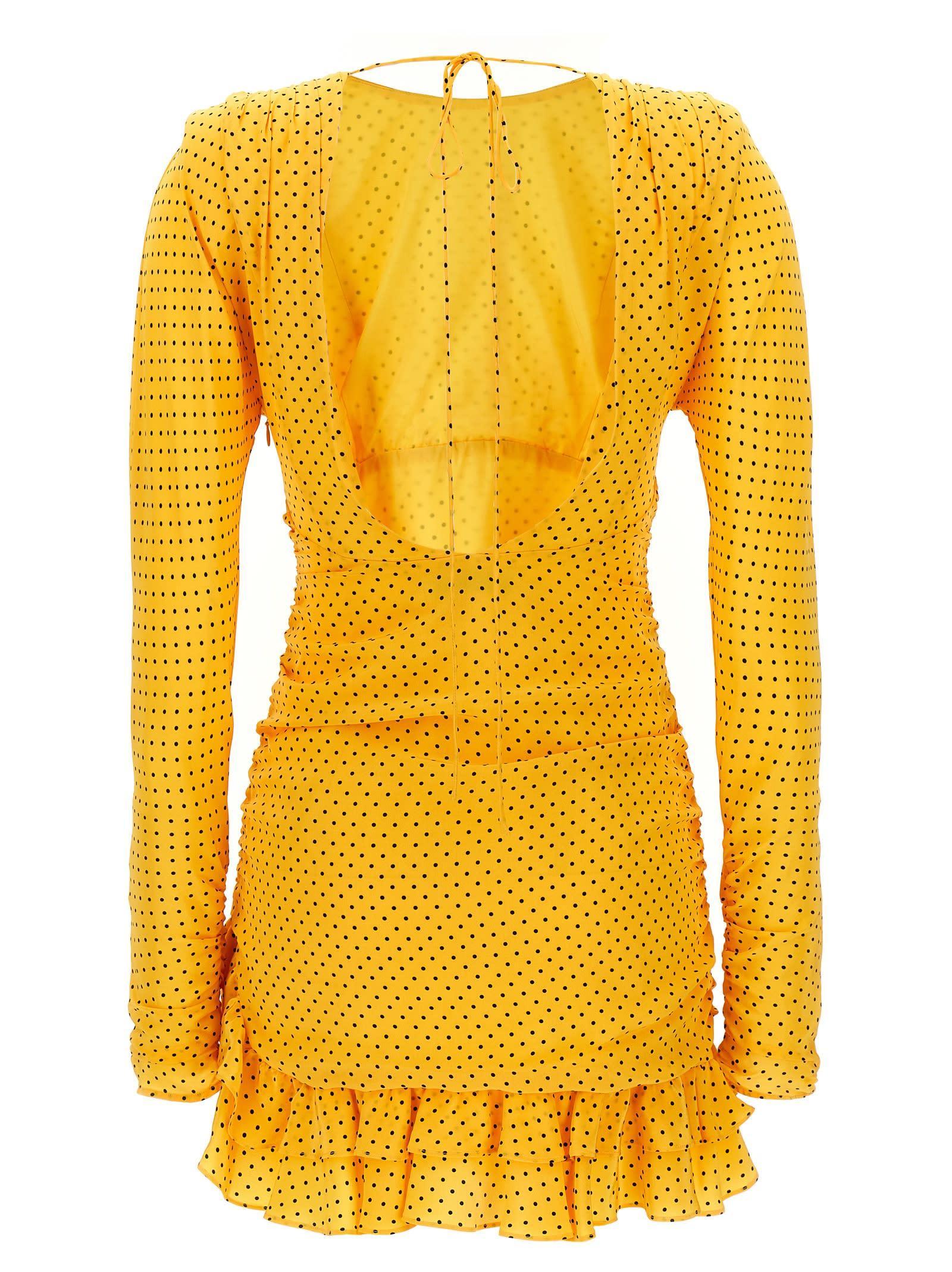 ALESSANDRA RICH Ruched Mini Dress In Yellow Product Image