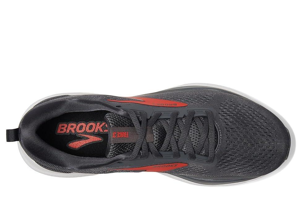 Brooks Trace 3 (Ebony/Fiery Red/White) Men's Shoes Product Image