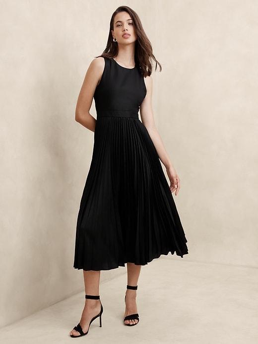 Silky Cut-Out Back Midi Dress Product Image