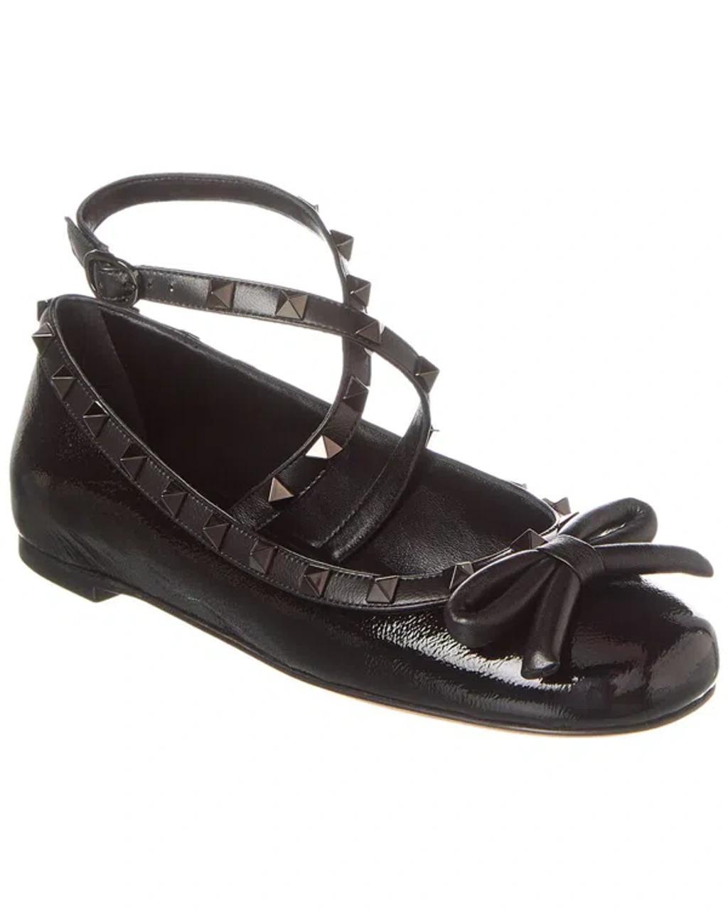 Rockstud Patent Ballet Flat In Black Product Image