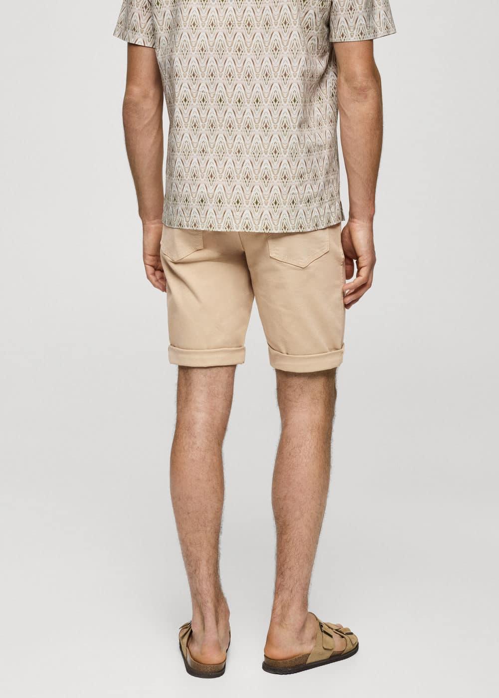 MANGO MAN - Slim-fit denim bermuda shorts beigeMen Product Image