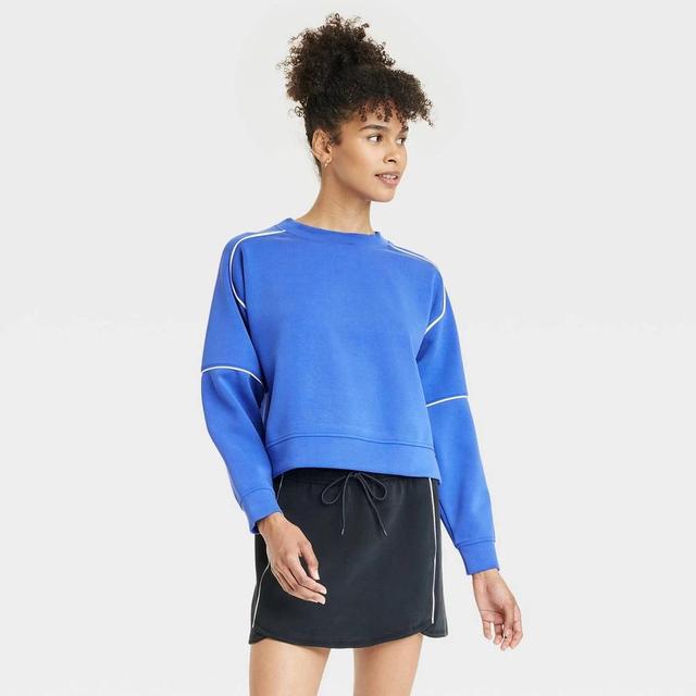 Womens Airy Sleek Crewneck Sweatshirt - All In Motion Royal Blue XL Product Image