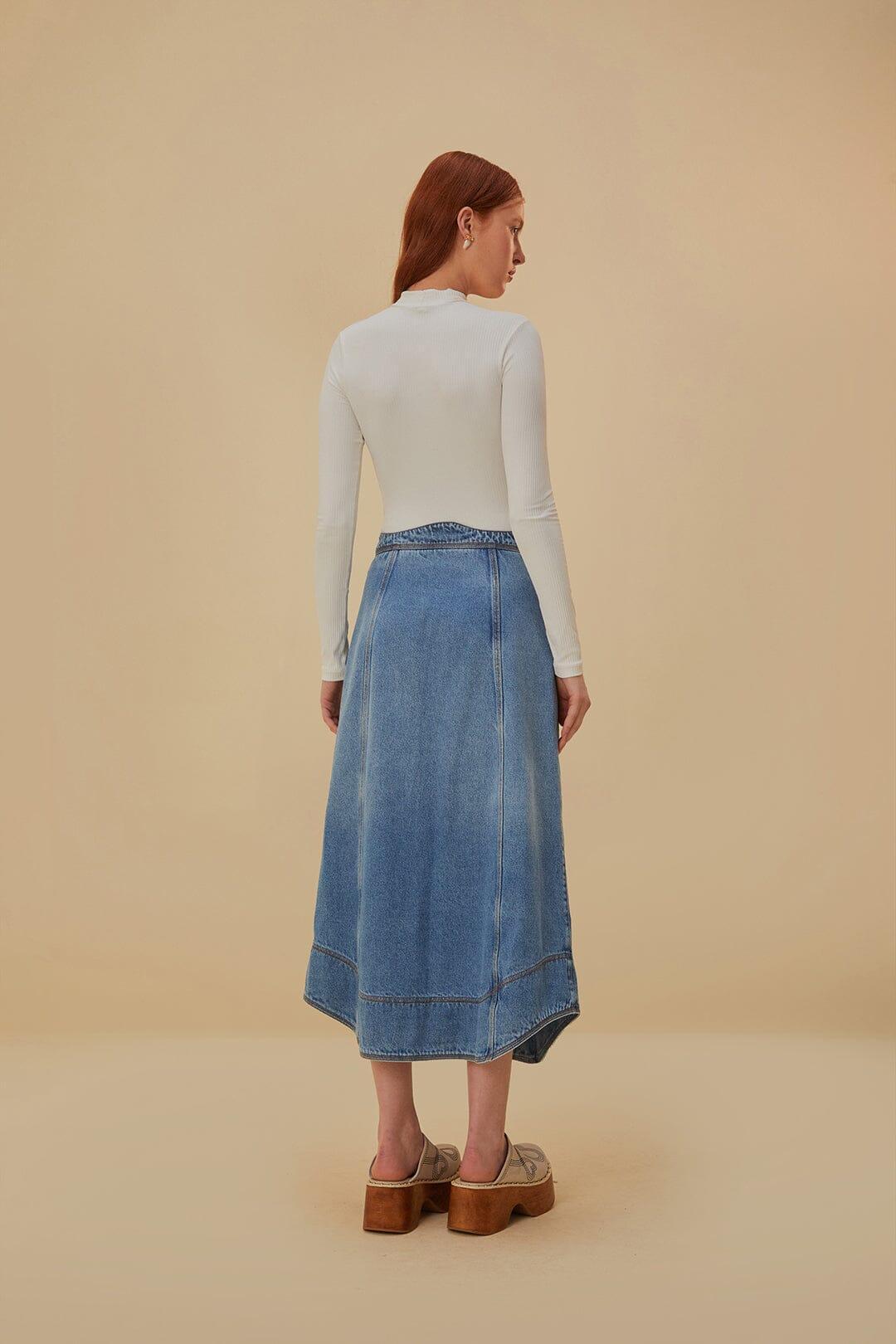 Denim Wave Skirt Product Image