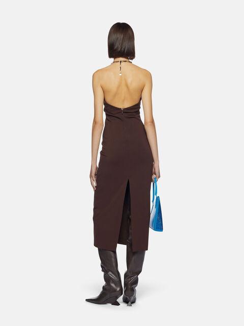 ''Giona'' dark brown midi dress Product Image