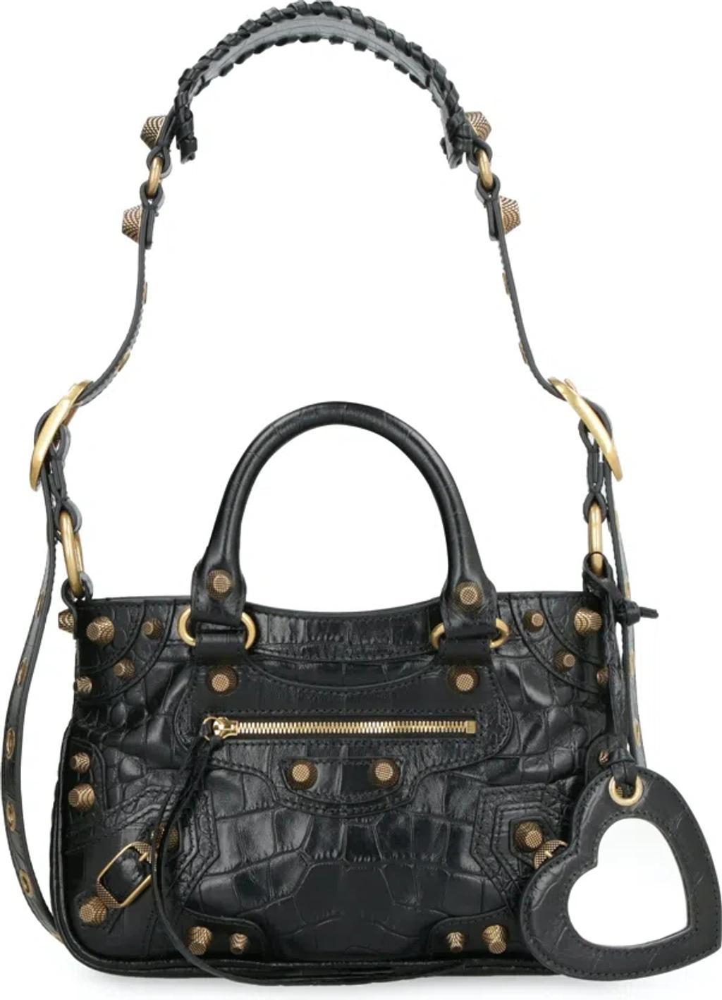 BALENCIAGA Women's Neo Cagole S Leather Bag In Black Product Image