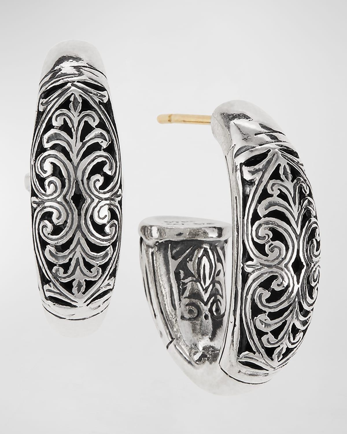 Konstantino Sterling Silver Etched Hoop Earrings - SILVER Product Image