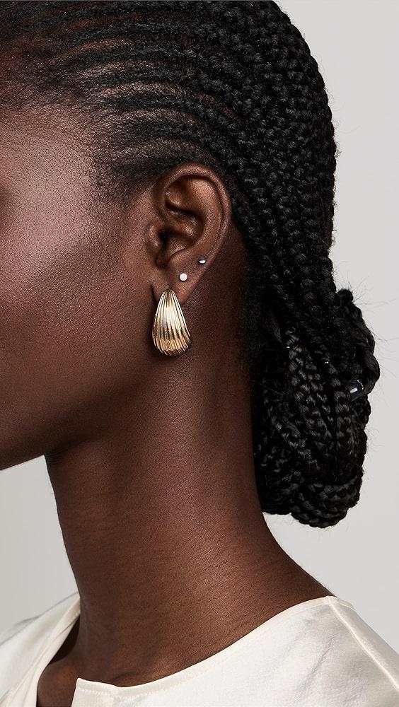 Kenneth Jay Lane Gold Thick Ridge Hoops | Shopbop Product Image