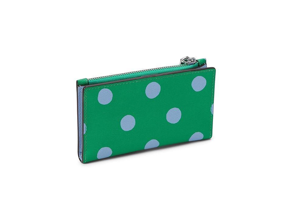 Kate Spade New York Morgan Sunshine Dot Printed Pvc Small Slim Bifold Wallet (Candy Grass Multi) Wallet Handbags Product Image