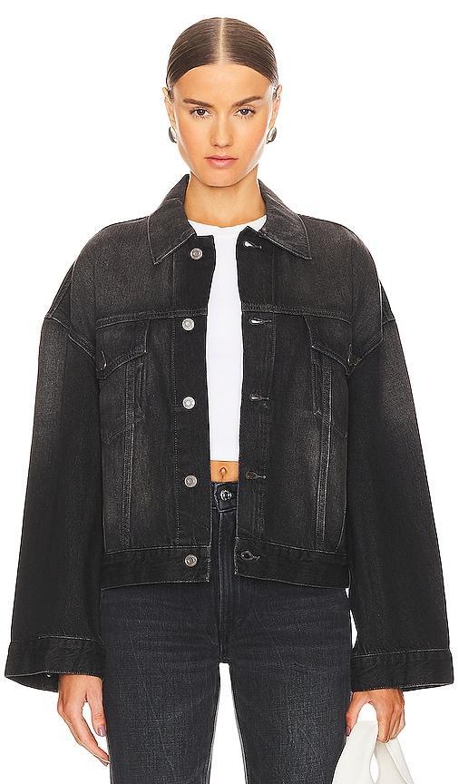 GRLFRND Christi Oversized Denim Jacket in Black Product Image