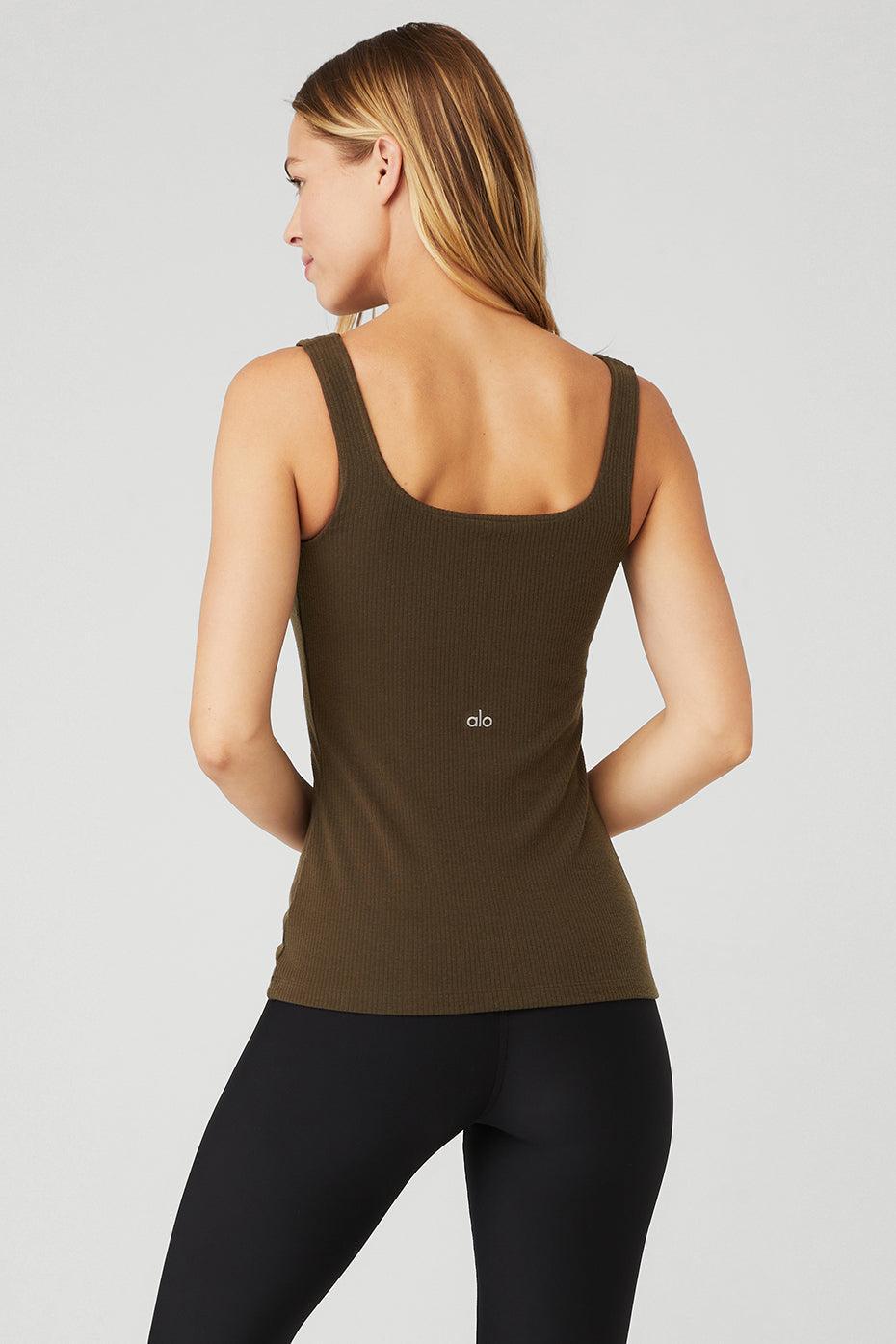 Ribbed Minimalist Tank - Espresso Female Product Image