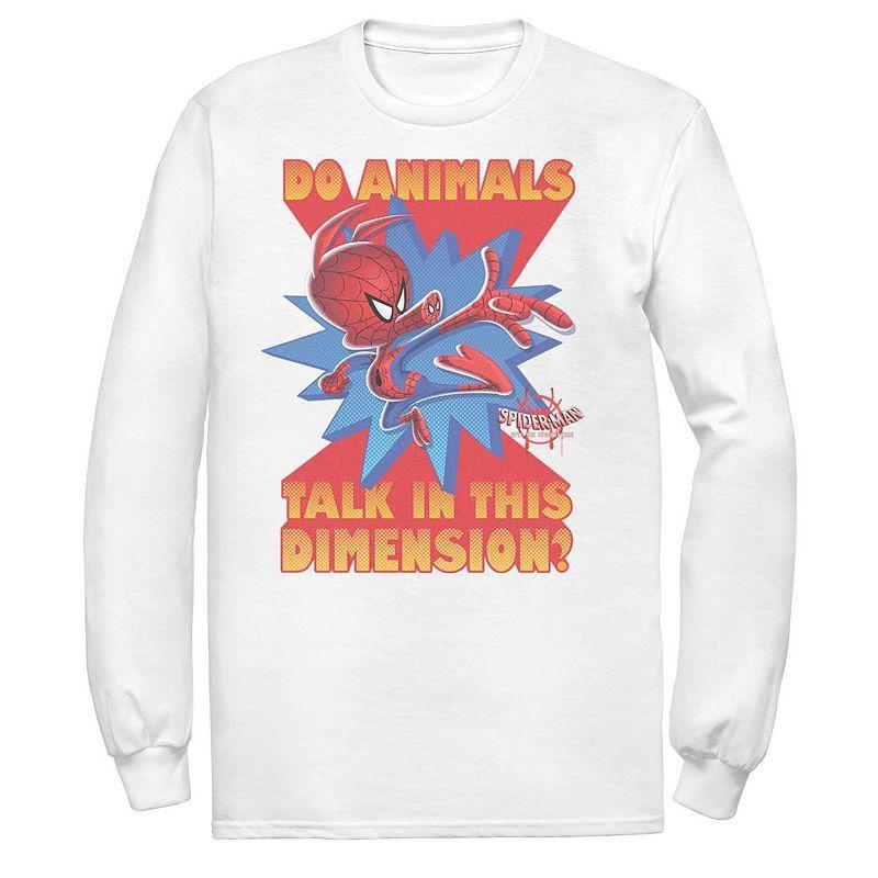 Marvel Mens Spider-Man Into the Spider-Verse Spider-ham Action Pose, Long Sleeve T-shirt Product Image