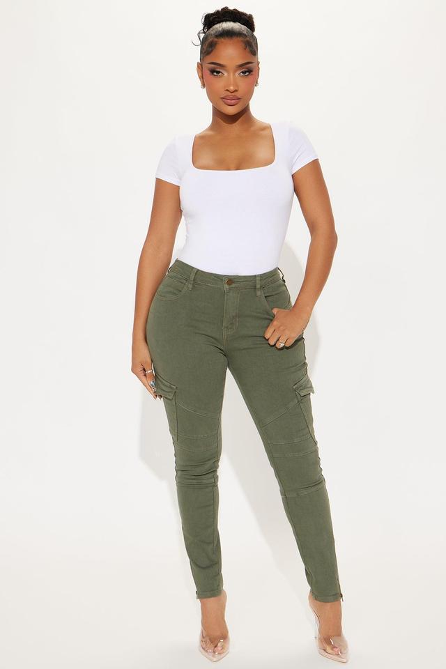 Don't Tempt Me Skinny Pant - Olive Product Image