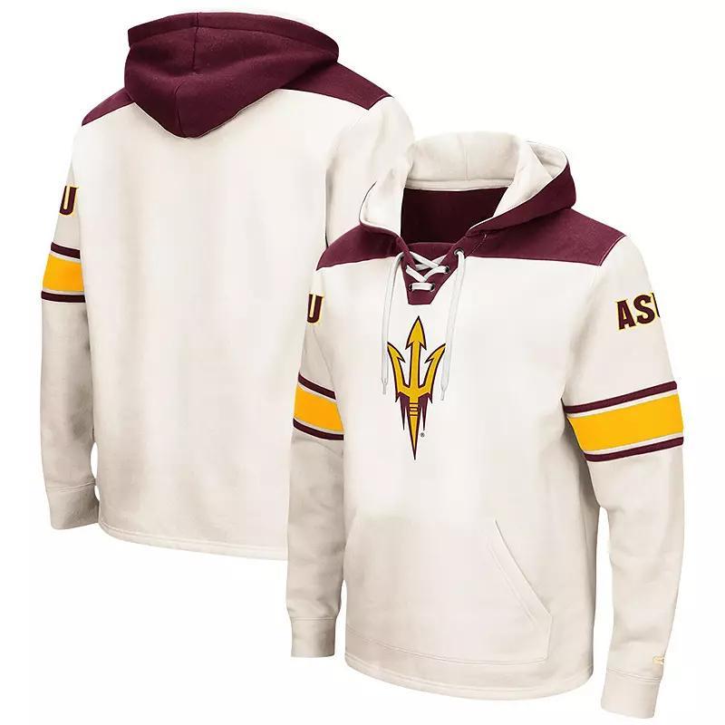 Mens Colosseum  Cream Arizona State Sun Devils Lace-Up 2.0 Pullover Hoodie Product Image