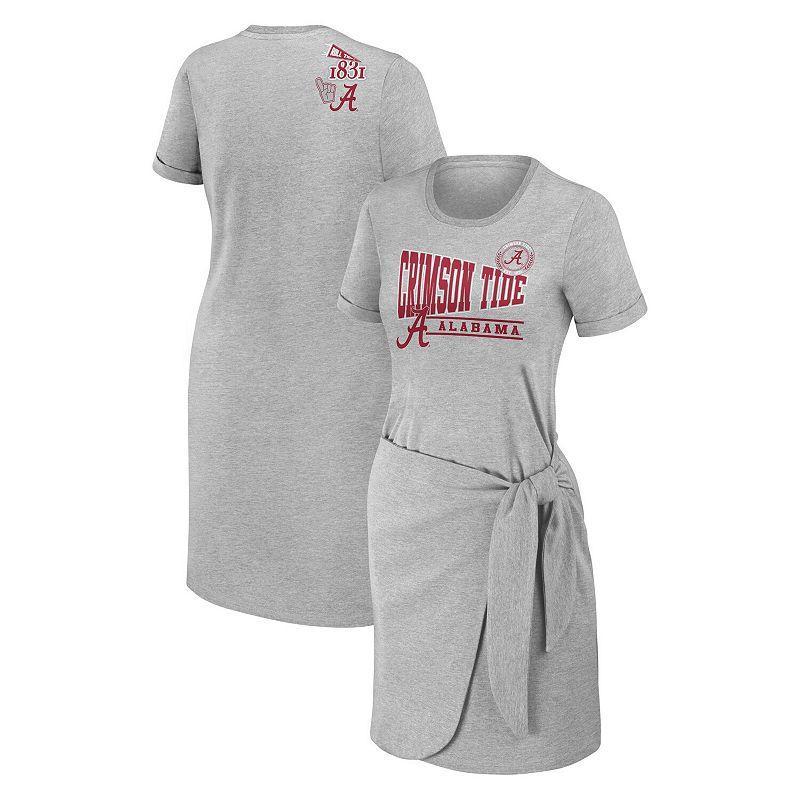 Womens WEAR by Erin Andrews Heather Gray Alabama Crimson Tide Knotted T-Shirt Dress Product Image