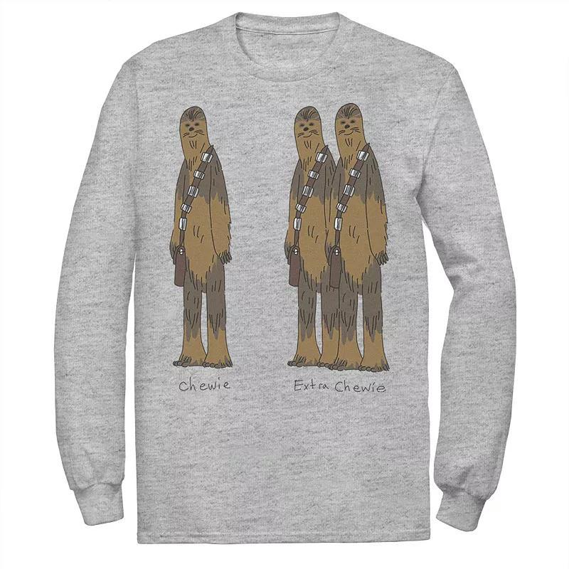 Mens Star Wars Chewie & Extra Chewie Graphic Tee Athletic Grey Product Image