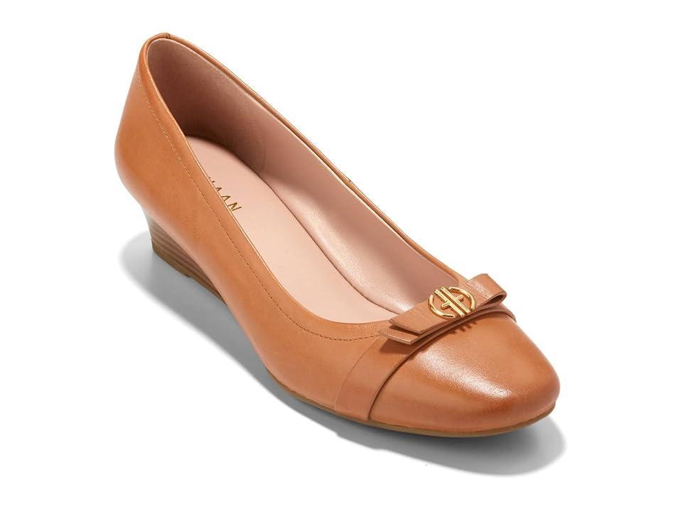 Cole Haan Malta Wedge 40 mm (Pecan Leather/Natural Stack) Women's Shoes Product Image