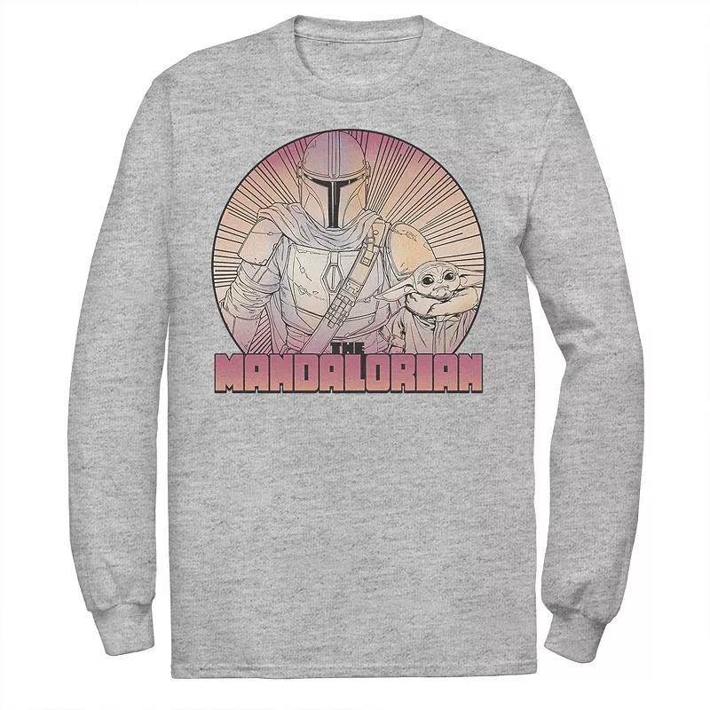 Mens Star Wars The Mandalorian The Child Gradient Line Art Tee Athletic Grey Product Image